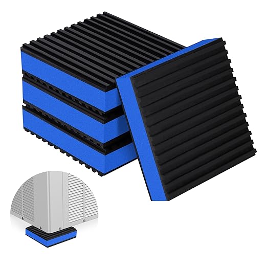 ToLanbbt 4 Pack Anti Vibration Pads for Washing Machine 3"x3", 7/8"T EVA Mechanical Damping Vibrating Sound Isolation Pad Rubber Isolator Mat for Compressor, Air Conditioner, Washer, Dryer, Treadmill