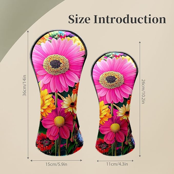 Golf Head Covers Leather Driver Headcover, Premium Golf Club Covers with Anti-Scratch Lining 1/3/5 Wood Head Covers for Golf Clubs for Women Men