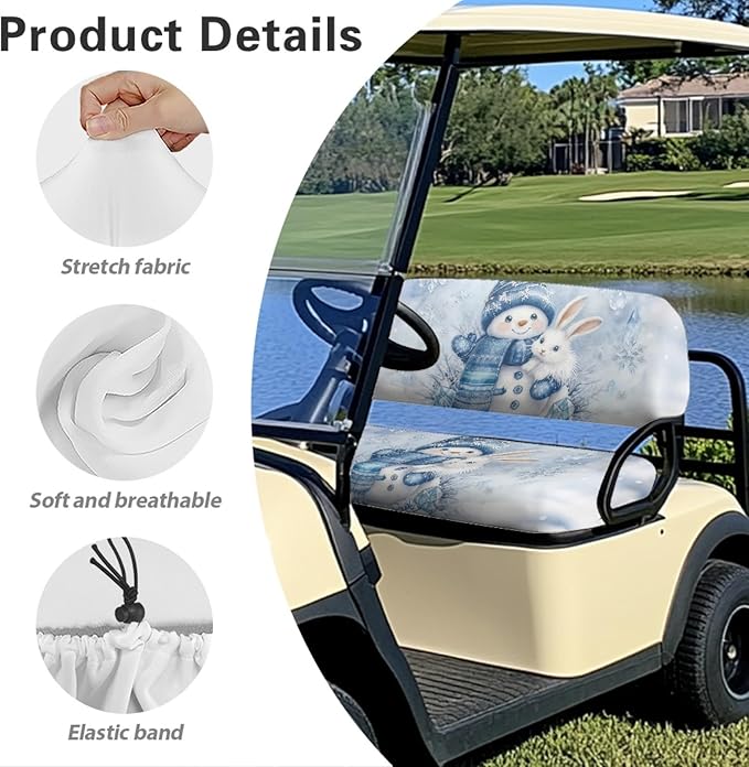 Fashion Print Golf Cart Seat Covers 2 Passenger Golf Cart Backrest Cover Golf Cart Seat Towel Gift for Friends