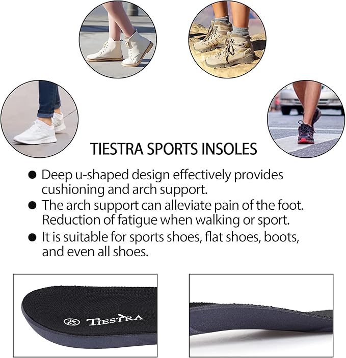 Insoles for Womens Memory Foam Shoe Inserts,Replacement Insoles for Work Boot Running Shoes-Shock Absorption and Cushion for Feet Relief,Comfort Inner Soles for Everyday Use Black 41EU/US10