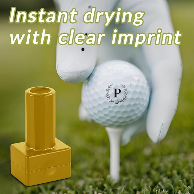 Personalized Golf Ball Stamp – Custom Golf Ball Marker Stamp with Name, Initials, Logo or Year – Self-Inking, Waterproof, Refillable Ink – Golf Accessories Gift for Men, Dad, Golfer (Style 2)