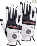 Copper Infused Golf Glove for Men – White/Black – 2 Pack – Compression Fit, Arthritis Relief, Non-Slip Grip – USGA Approved