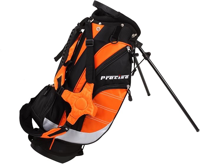 Precise XD-J Junior Complete Golf Club Set for Children | 3 Age Groups Boys & Girls | Right Hand & Left Hand Kids Golf Clubs Set w/ 2 HC's, Flex Shafts & Lightweight Stand Bag with Dual Straps