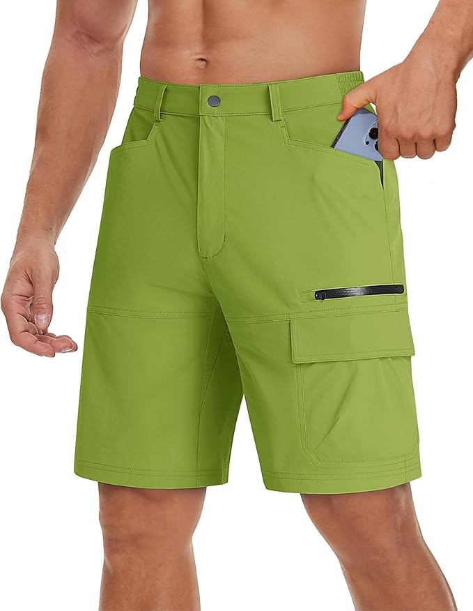 TACVASEN Men's Summer Outdoor Shorts Quick Dry Cargo Casual Work Hiking Shorts (NO Belt)