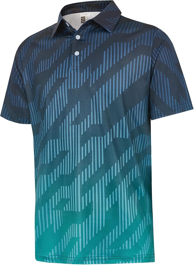zeetoo Men's Polo Shirts Hawaiian Golf Polos Shirts Short Sleeve Performance Moisture Wicking Mens Golf Shirts