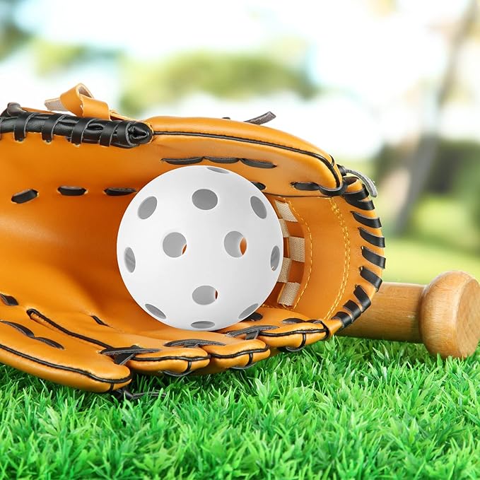 Coopay 12/50/100 Pack Baseball Practice Balls Plastic Training Balls Lightweight Hollow Softballs with a Drawstring Bag for Hitting, Baseball Training Indoor Outdoor Use