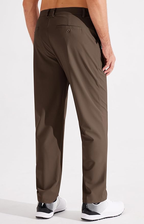 Libin Men's Golf Pants Classic Fit Flat Front Work Dress Pants 29" 31" 33" Stretch Casual Pants Lightweight with Pockets