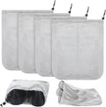 4 Pcs Travel Shoe Bags Spandex Shoes Pouch with Interior Divider and Drawstring for Women Men Luggage Packing(Grey)