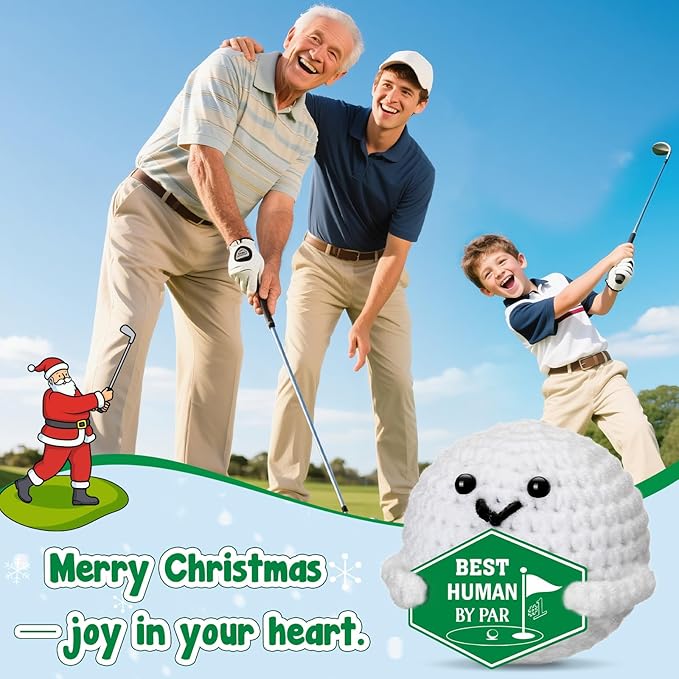 Valentines Golf Gifts for Men – Funny Gag Crochet Golf Ball Accessories Valentine's Day Birthday Emotional Positive Support for Boyfriend Him Women Golfers Coworker Friend Male Grandpa