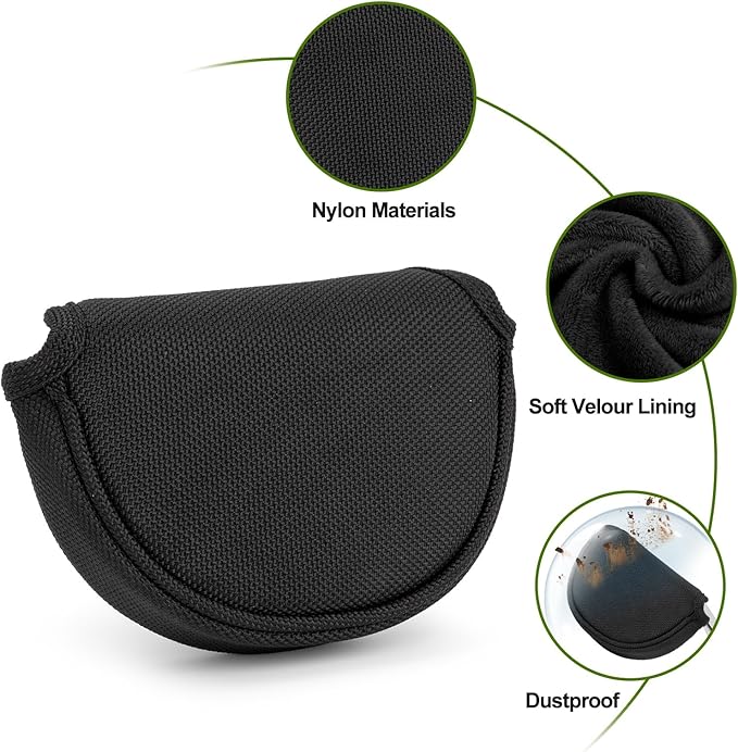 Golf Putter Covers Mallet Putter Headcover with Magnetic Closure Golf Club Cover for Most Brand