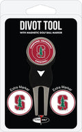 Team Golf NCAA Stanford Cardinal Divot Tool Pack With 3 Golf Ball Markers Divot Tool with 3 Golf Ball Markers Pack, Markers are Removable Magnetic Double-Sided Enamel