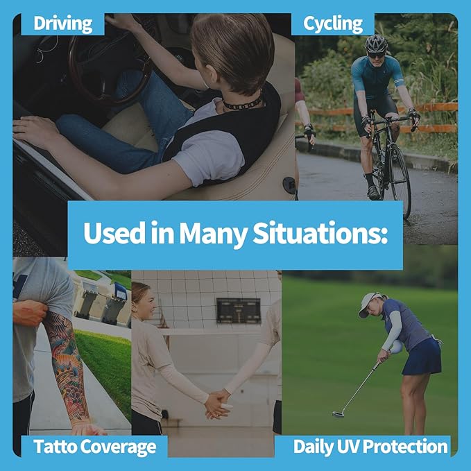 YESLIFE UV Sun Protection Arm Sleeves for Men & Women, UPF 50 Cooling Sports Sleeve