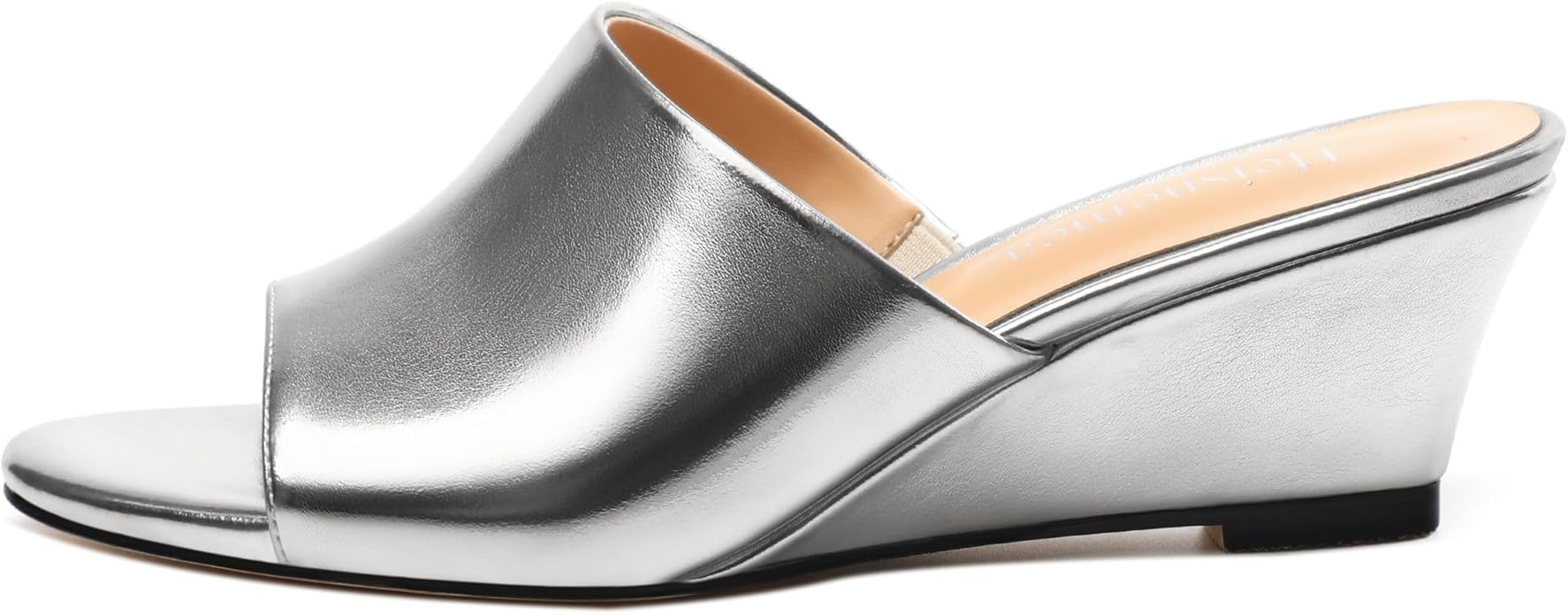 Wedge Sandals for Women Open Toe Wedge Heels Womens Matte High Heel Sandal Round Toe Heeled Wedge Sandals Slip on Casual shoes 2 inch