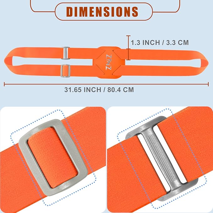 ZINZ Luggage Strap, High Elastic Suitcase Belt Adjustable Bag Bungees for Easier Travel，Orange