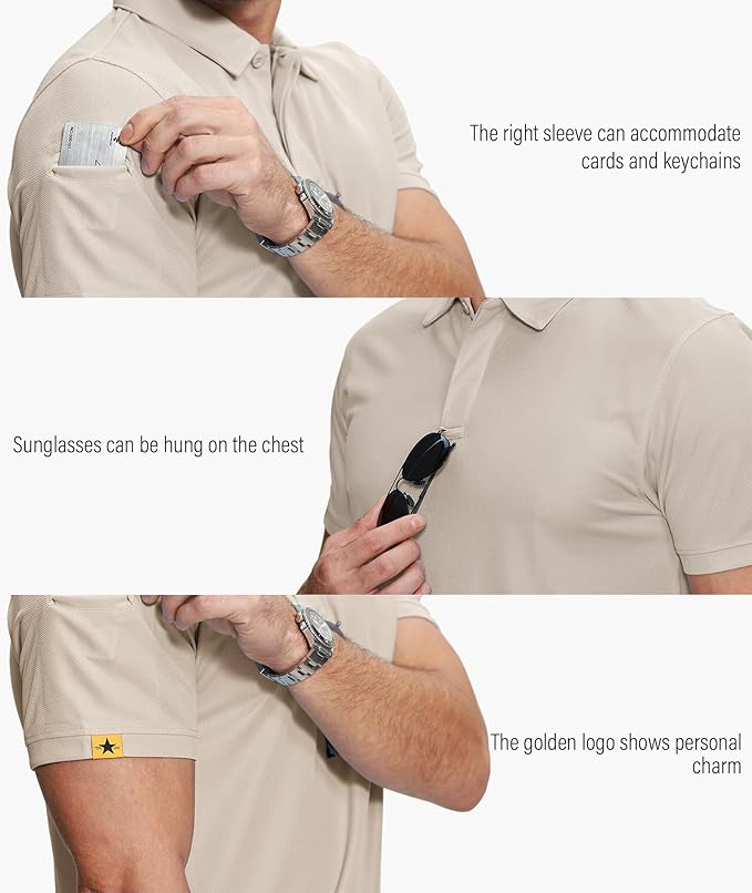ZITY 5 Pack Mens Polo Shirt Short Sleeve Sports Golf Tennis T-Shirt Moisture-Wicking Summer Shirts