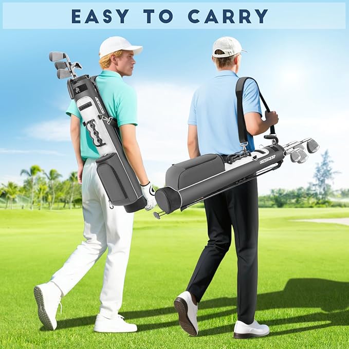 Findway Golf Stand Bag, Par 3 Golf Bag Pitch n Putt Small Golf Bag with Ball Holder and Cooler Bag, Lightweight Golf Carry Bag for Men Women