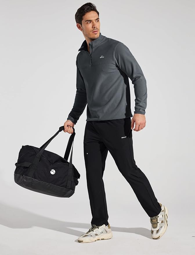 Willit Men's Fleece Pullover Winter Shirts Long Sleeve Quarter Zip Cold Weather Golf Hiking Casual Warm Shirts