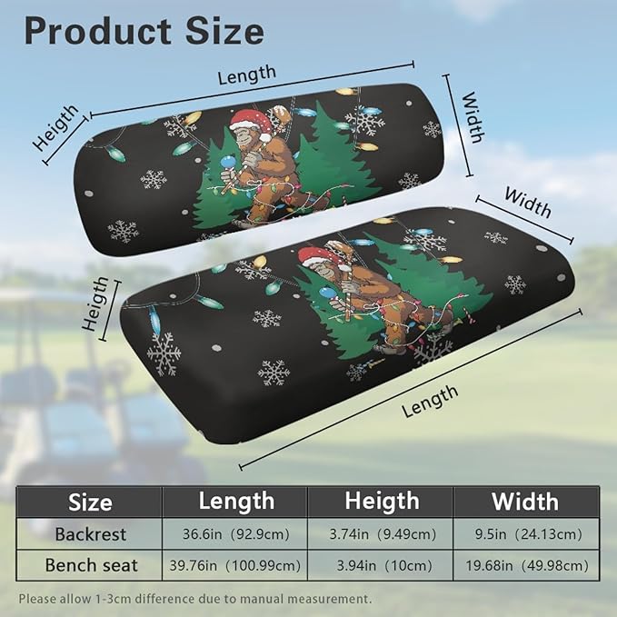 Fashion Print Golf Cart Seat Covers 2 Passenger Golf Cart Backrest Cover Golf Cart Seat Towel Gift for Friends
