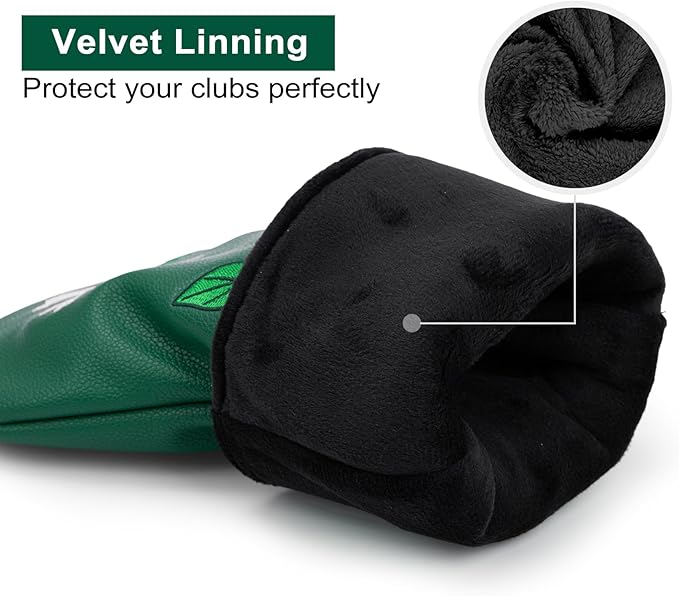 Golf Club Covers Driver Headcovers Fairway 3 Wood Headcover Hybrid Cover Faux Leather Rescue Headcovers Golf Head Covers for Most Brand