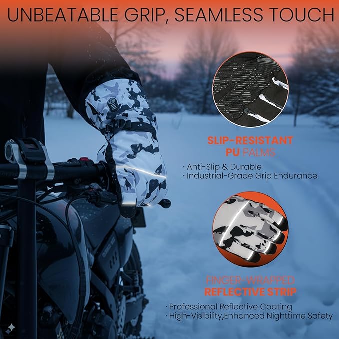 Heated Gloves for Men Women, 7.4V Battery Rechargeable with 2.5-Hour Fast Charging, Waterproof Electric Heated Ski Glove for Work, Fishing, Hunting, Motorcycle, Skiing