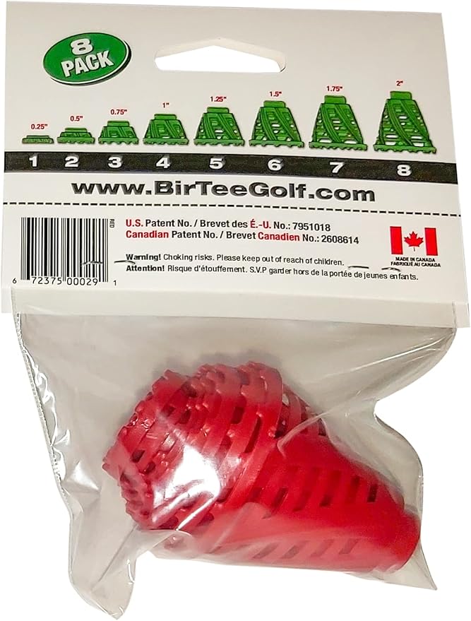 BirTee Golf Tees - PRO Speed Version with Enhanced Durability - 8 Pack. Indoor Golf Tees/Golf Simulator Tees/Winter Plastic Golf Tees