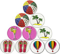 Lot of 10 Golf Ball Markers Assorted Patterns - Soft Enamel Technique