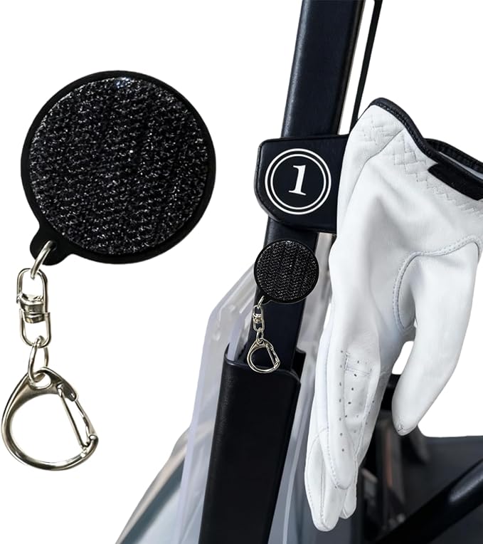 Magnetic Golf Glove Holder Clip – Strong Neodymium Magnet & Grip Pad – Attaches to Golf Cart, Bag or Belt – Keeps Gloves Dry, Fresh & Secure – Hand-Assembled Acrylic Golf Accessory for Men & Women