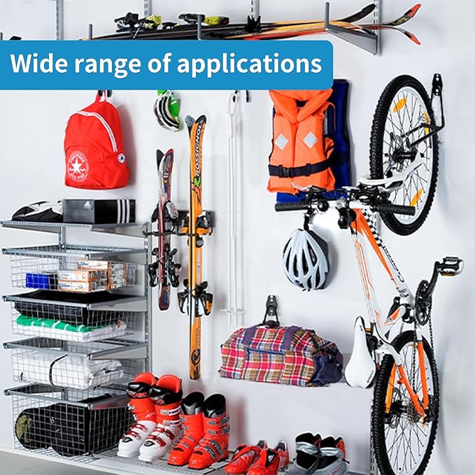 2 Pack Garage Storage Utility Hooks，Garage Garden Tool Organizer，Steel Wall Mount Hooks, Garden Small U Hooks (Orange)