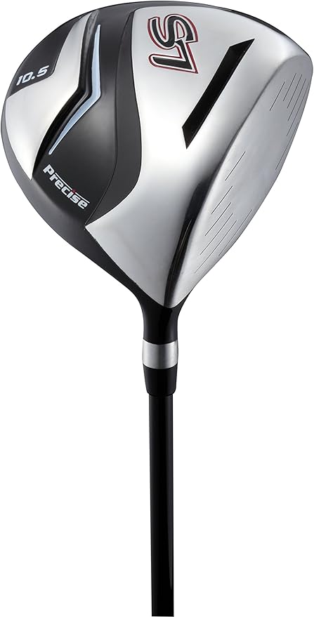 Precise S7 Men’s 18-Piece Golf Set – Titanium Driver, Woods, Hybrid, 5-SW Irons, Putter, Stand Bag, 4 Headcovers and Cover – RH