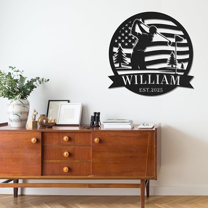 Personalized Golf Metal Wall Art, Vintage Golf Wall Decor, Custom Signs Outdoor Metal, 19th Hole Home Decor for Man Cave Garage Bar Club, Personalized Gifts for Men Dad Father
