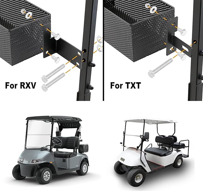 XUANYUDG0769 Golf Cart Front Inner Basket Mesh Storage Tray Organizer Extended Additional Storage for Golf Carts