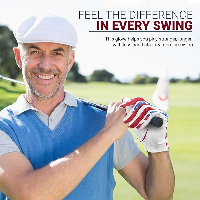 Men's Right and Left Handed Golfers Golf Glove – Advanced Compression for Muscle Support, Joint Relief Gloves – USA