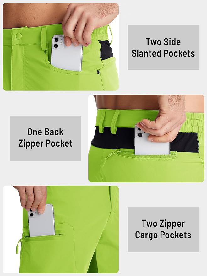 TACVASEN Men's Hiking Cargo Shorts 10" with Zipper Pockets Quick Dry Casual Stretch Golf Work Short Outdoor Summer