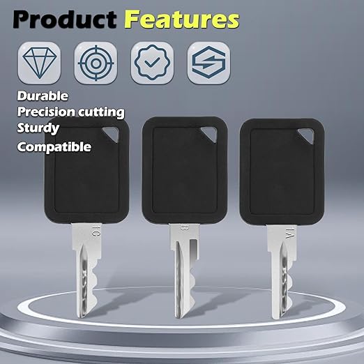 3 Pack Club Car Replacement Golf Cart Key 1A,1B and 1C