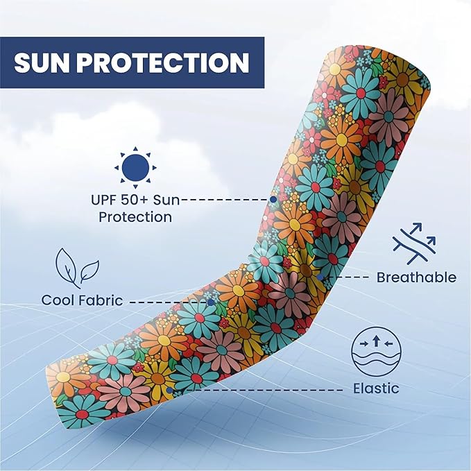 Cooling Arm Cover For Men & Women - Uv Sun Protection Arm Sleeves For Driving Golfing Fishing Cycling Hiking (L)