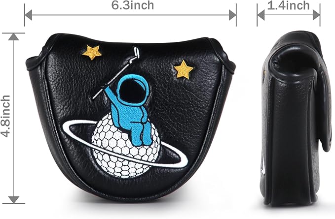 Astronaut Series Golf Headcovers, Synthetic Leather Golf Head Covers for Driver, Fairway Wood and Hybrid, Golf Putter Covers for Mallet and Blade