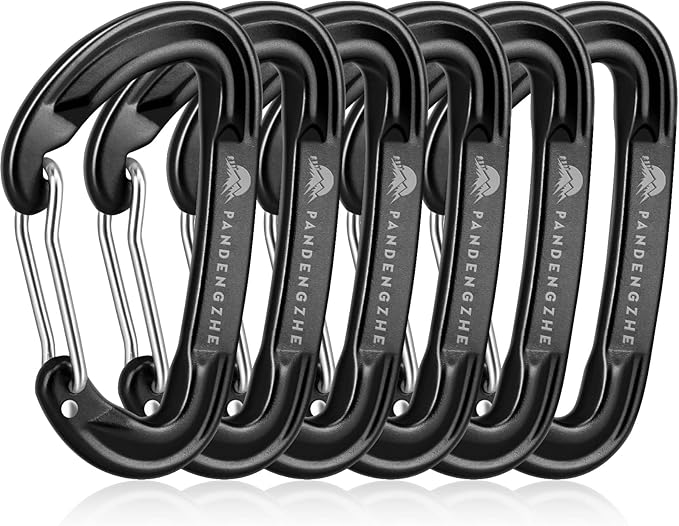 6pcs Small Carabiner Clips, 9KN (2023lbs) Heavy Duty, Lightweight Carabiner for Camping, Hiking, Keychain, Gym, Dog Leash