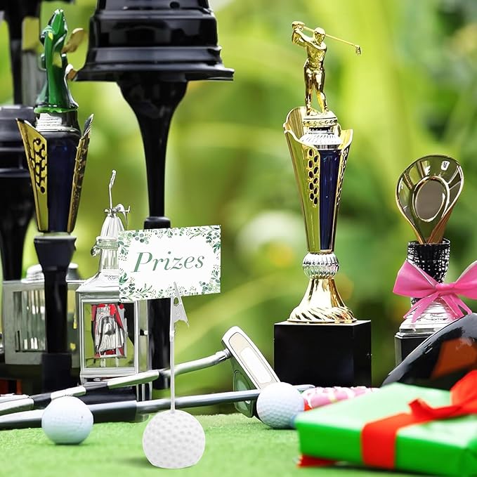 8 PCS Golf Ball Place Card Holders Alligator Clips,Resin Table Decor Number Name Holders Stand,Golf Themed Party Decorations