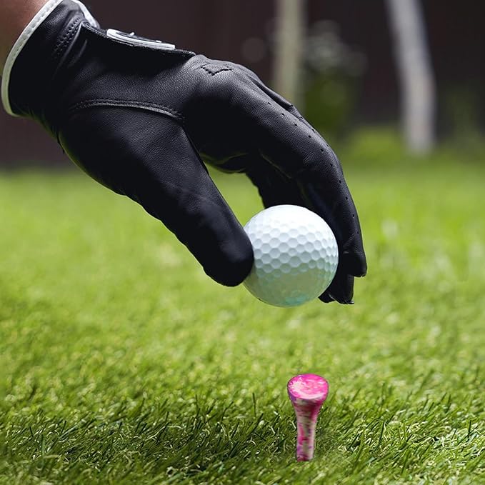 Amy Sport Golf Tees Styllish Bamboo Wooden Coloured Painted Bulk 200 Pack 1 1/2 3 1/4 2 3/4 Inch Tee, Enhanced Visibility Color Purple Pink Green Blue, Practice for Men Women