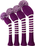 Scott Edward 1/3/4PCS Multi-Style Optional Individualized Knit Golf Club Head Covers, Driver Wood(460cc) Fairway Wood and Hybrid(UT)，for Male/Female Golfers,Custom