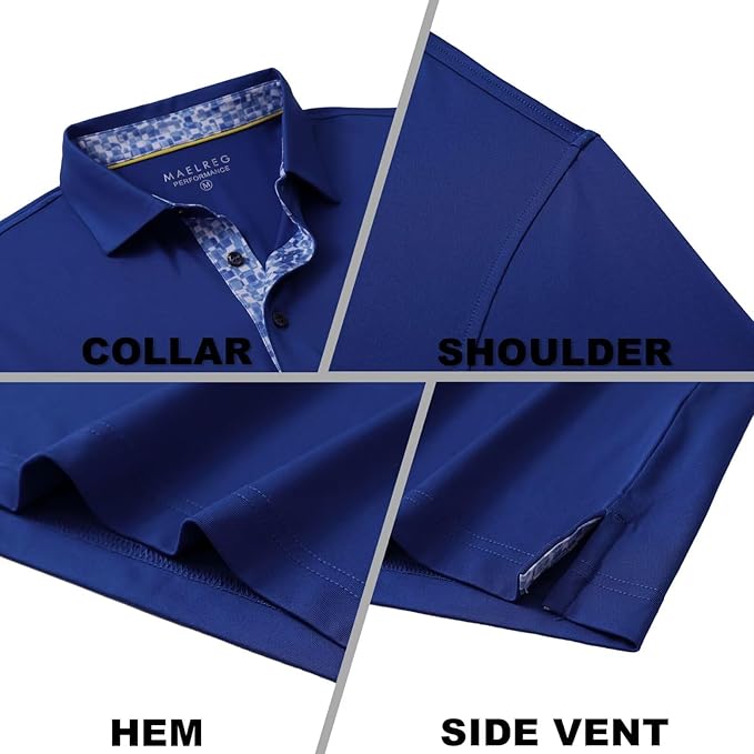 Mens Polo Shirts Short and Long Sleeve Casual Solid Stylish Dry Fit Performance Designed Collared Golf Polo Shirts for Men