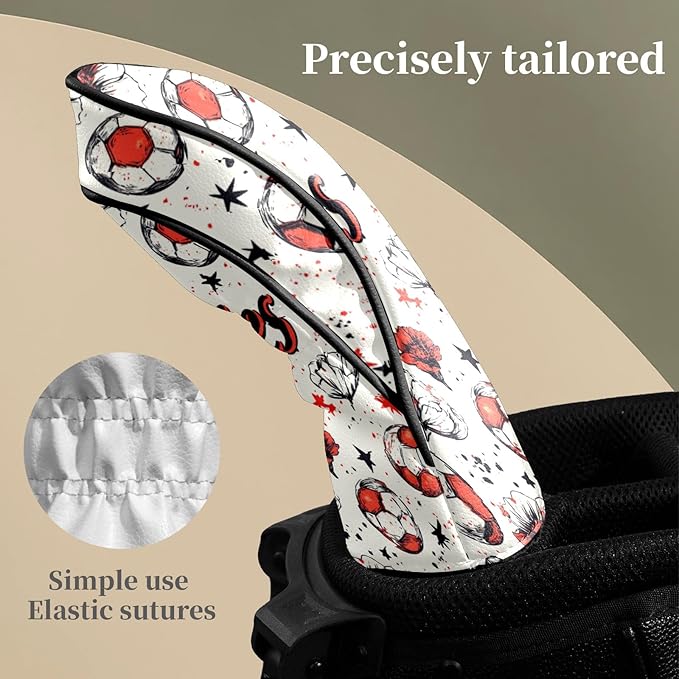 Premium Leather Golf Club Headcovers,Orange Cat Fits Driver Hybrid Fairway 3/5 Wood,with Scratch-Resistant Lining, Gift for Men and Women