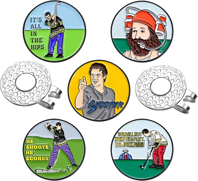 Magnetic Golf Ball Marker Clips, Funny Golf Ball Markers with Magnetic Clip, Enamel Golf Ball Markers Hat Clip Magnet for Men Women Golfer Gifts