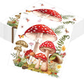 Mushroom Party Napkins Decorations, 50PCS Forest Mushroom Theme Decor, Fairy Tale Party Disposable Paper Napkins Set Supplies Size 6.5 Inch