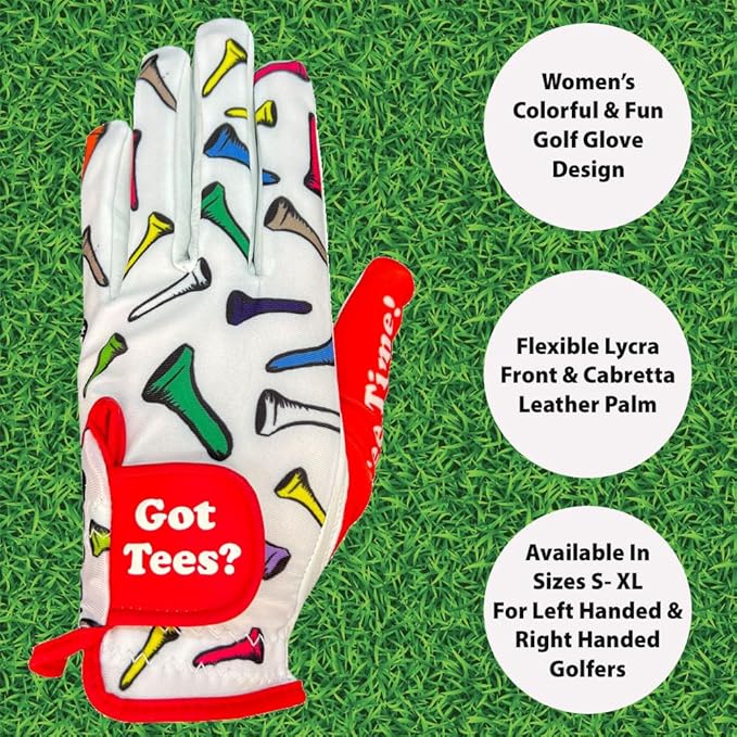 Giggle Golf Women's Golf Glove - Adjustable Strap, Left Hand Gloves for Women