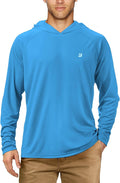 Roadbox UPF 50+ Fishing Shirts for Men, Long Sleeve UV Sun Protection Hoodie, Outdoor Hiking Running Swimming Rash Guard