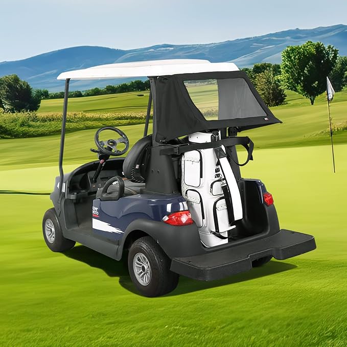 KEMIMOTO Foldable Rear Golf Cart Rain Cover for 2 Passenger Golf Bag Cover Compatible with Club Car Tempo