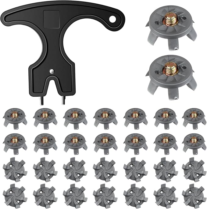 30-PCS Golf Spikes Set with Black Wrench, Golf Shoe Spikes Replacements Set & Shoe Spikes - Ideal for Golfers, Golf Shoe Maintenance,Lawn Cricket Shoe Player Lover