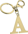 Stainless Steel Gold Letter A-Z Keychain for Women Men, Initial Letter Pendant with Key Ring, Charms for Key Backpack Bag