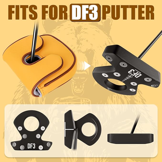 Golf Club Head Cover Golf Head Cover Driver Headcover Fairway Wood Headcover Hybrid Club Head Cover Golf Blade Mallet Putter Cover Beer Bear